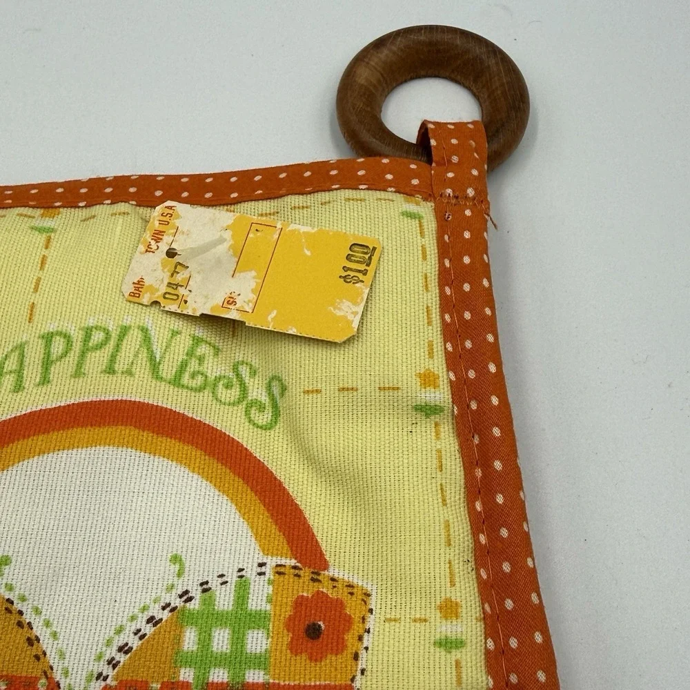 Vintage 1970s Butterfly Oven Mitt Happiness Retro Mod‎ Kitchen Linen NOS